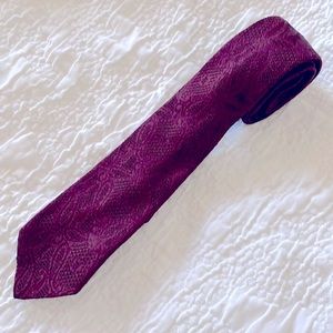 Vintage Christian Dior Burgundy Detailed Skinny Tie